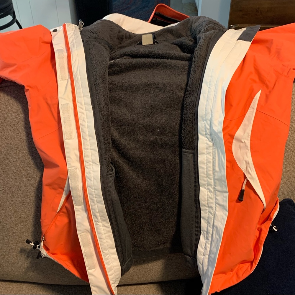 North Face 3in1 Triclimate Coat Orange/Grey Sz Sm
